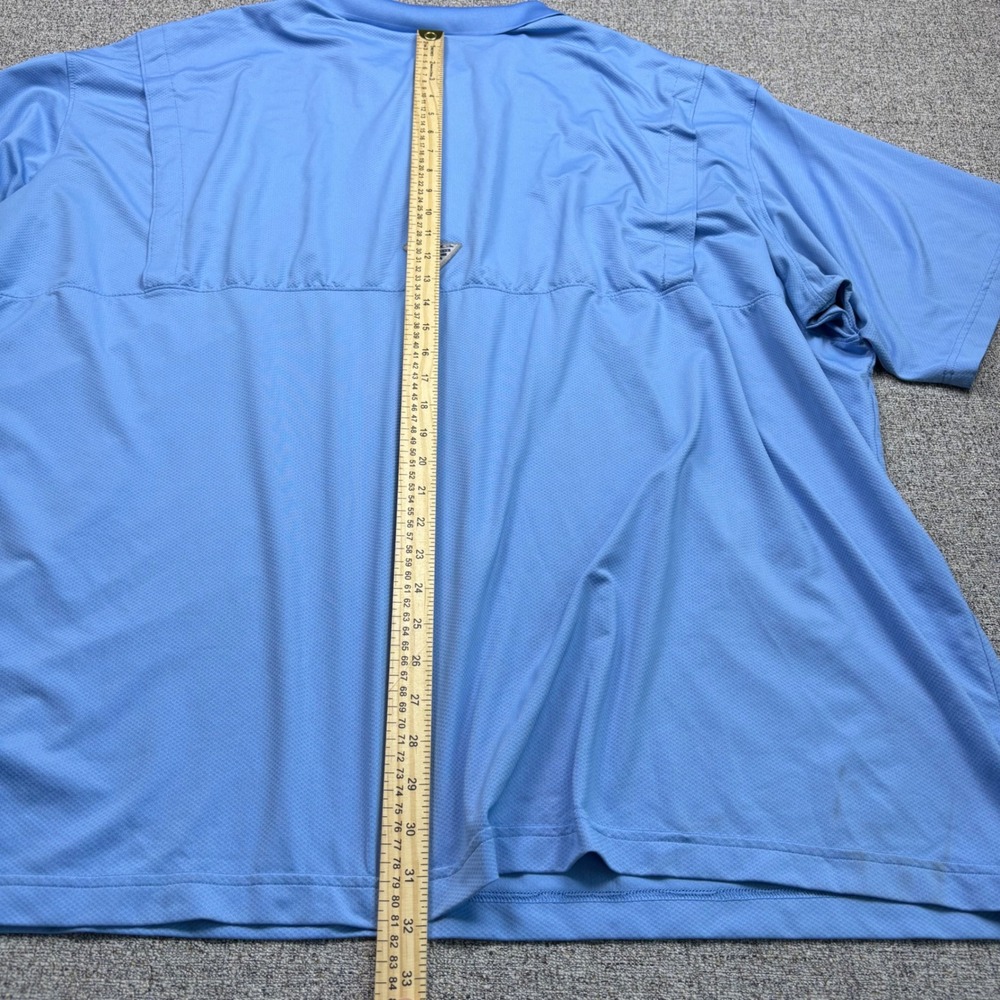 Columbia PFG Mens 5X Blue Short Sleeve Performance Fishing Polo Shirt Ventilated - Picture 8 of 8